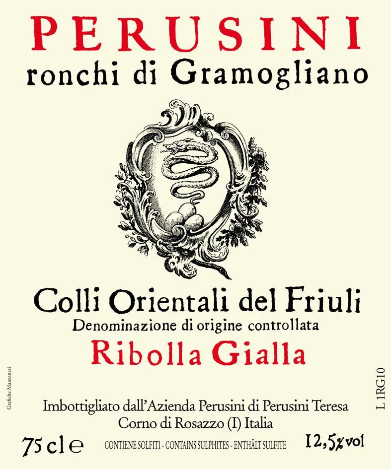 Colli Orientali del Friuli Ronchi di Gramogliano Ribolla Gialla Bottle