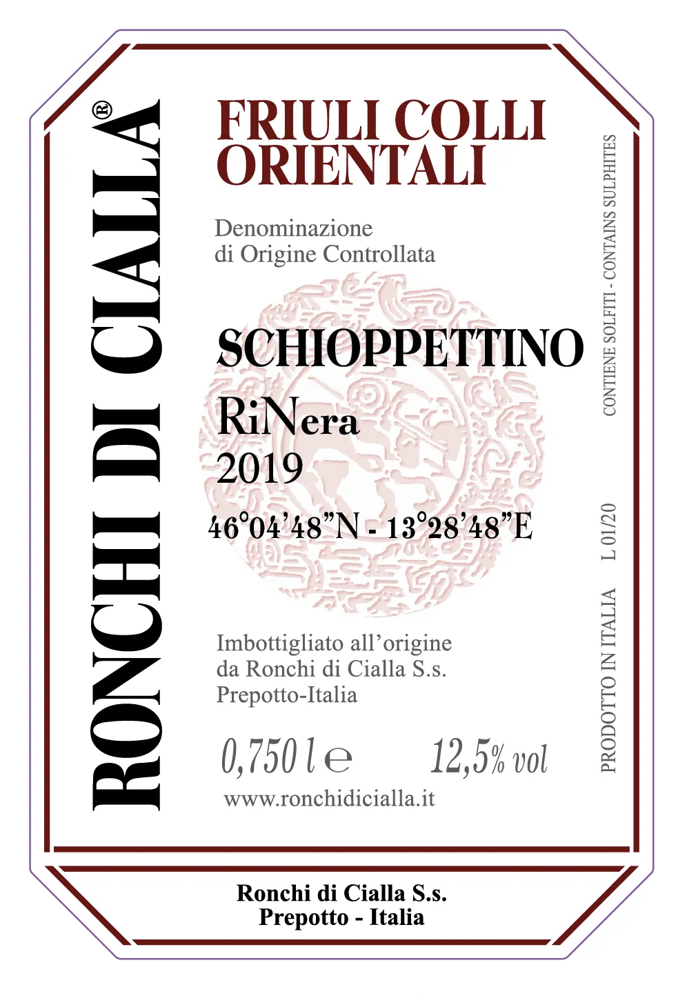 RiNera Schioppettino Bottle