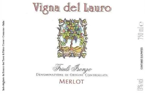 Friuli Isonzo Vigna del Lauro Merlot Bottle
