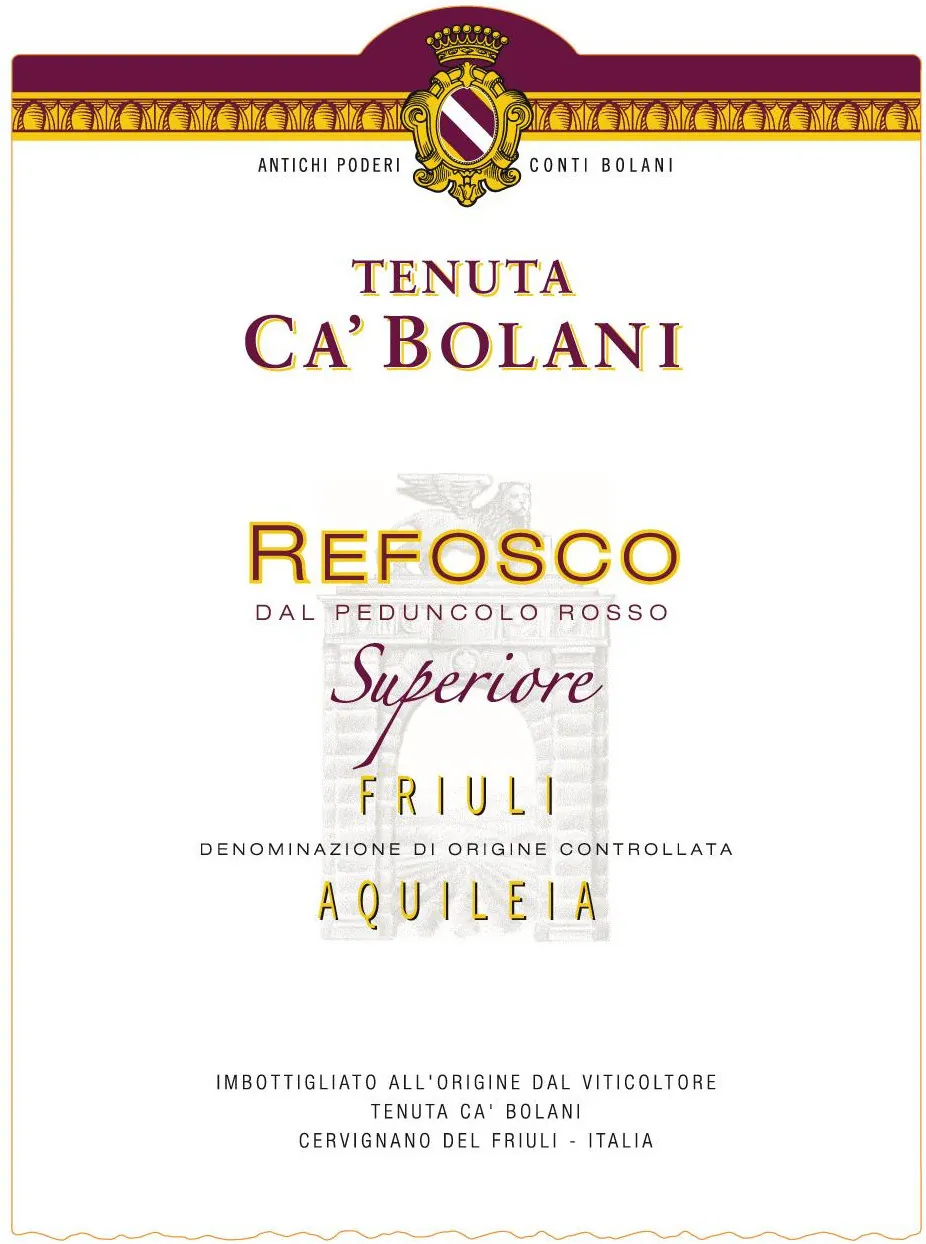 Friuli Aquileia Refosco dal Peduncolo Rosso Superiore Bottle