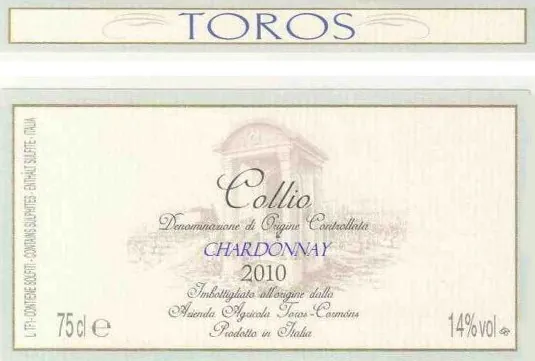 Collio Chardonnay Bottle