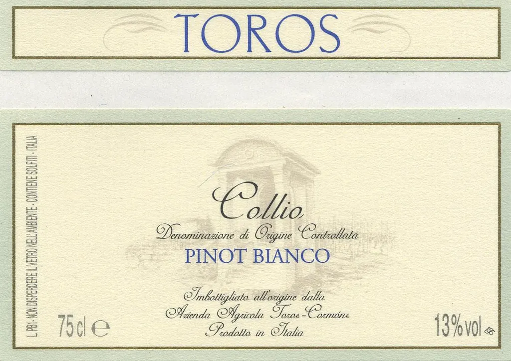 Collio Pinot Bianco Bottle