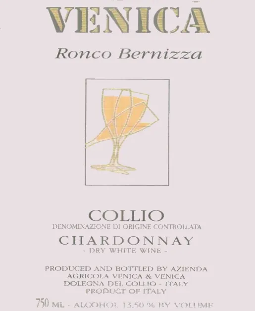 Collio Ronco Bernizza Chardonnay Bottle
