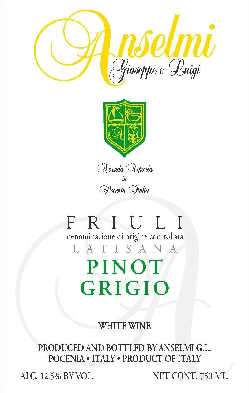 Friuli Latisana Pinot Grigio Bottle