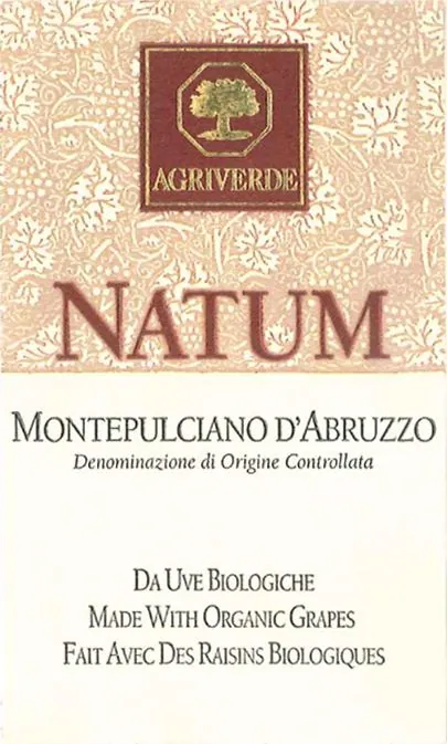 Montepulciano d'Abruzzo Natum Bottle