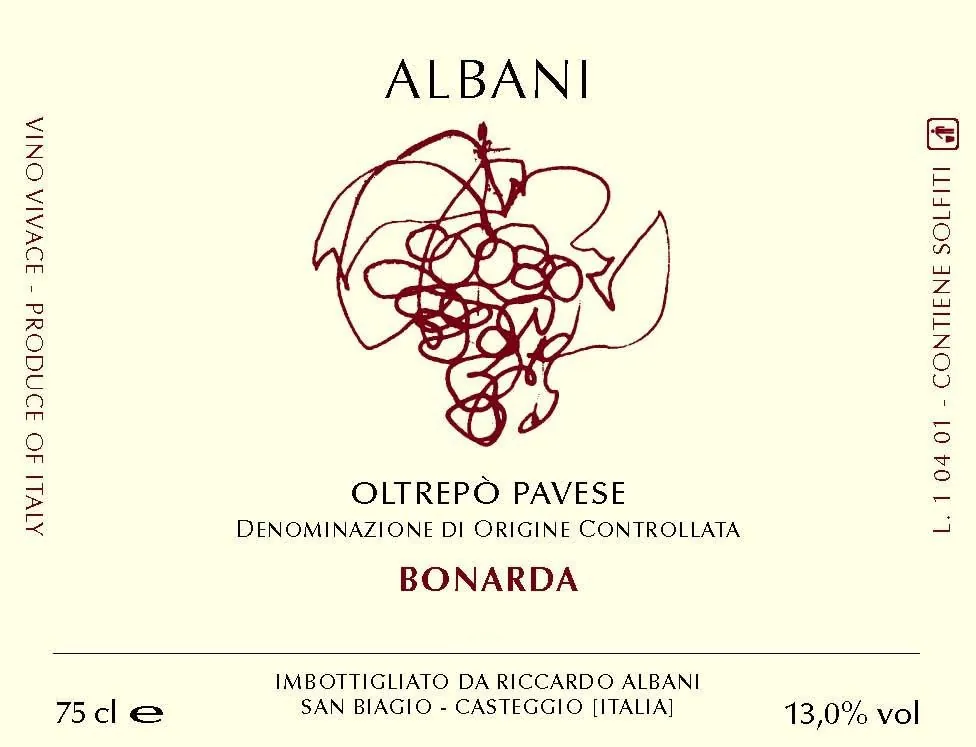 Oltrepo Pavese Bonarda Bottle