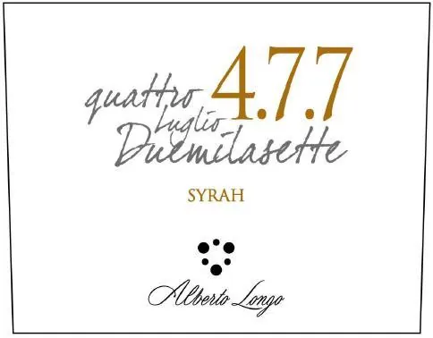 4.7.7 Quattro Luglio Duemilasette Syrah Bottle