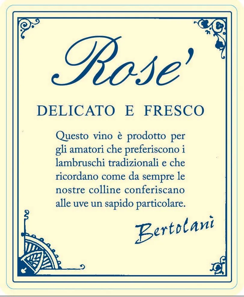 Rose Lambrusco Bottle