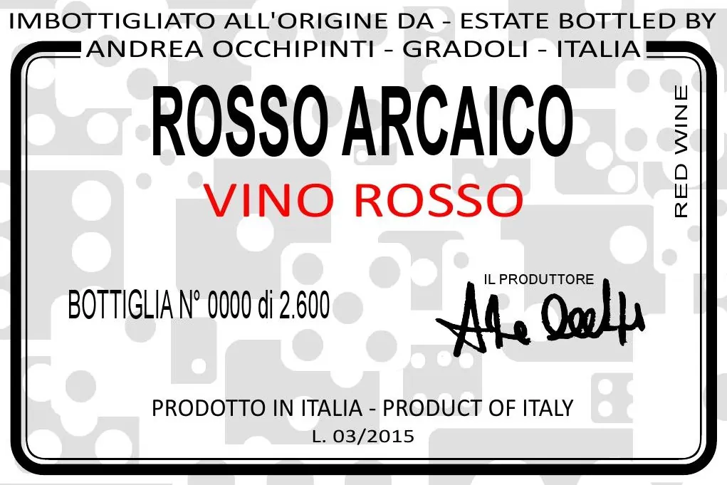 Rosso Arcaico Bottle