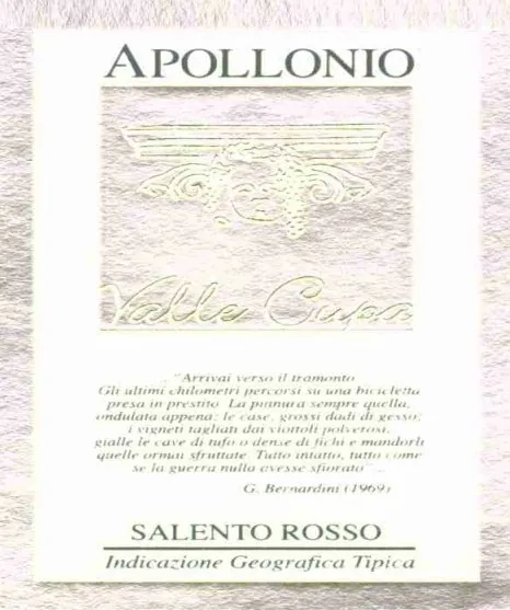 Salento Valle Cupa Rosso Bottle