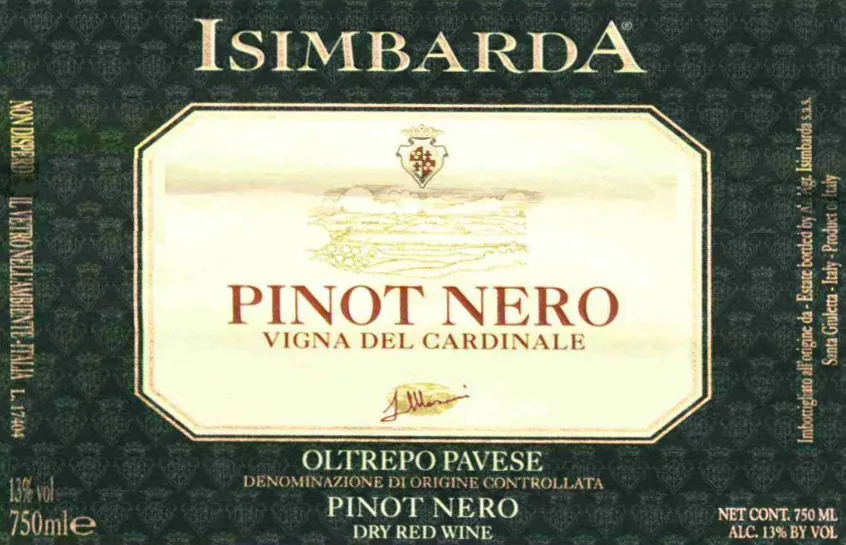 Oltrepo Pavese Vigna del Cardinale Pinot Nero Bottle