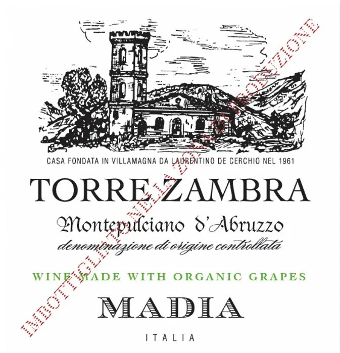 Torre Zambra Madia Montepulciano d'Abruzzo Bottle