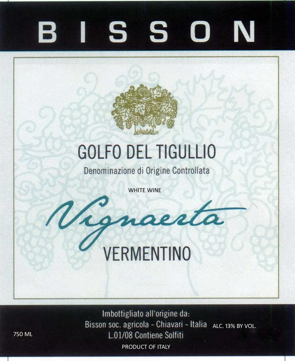 Golfo del Tigullio Vignaerta Vermentino Bottle
