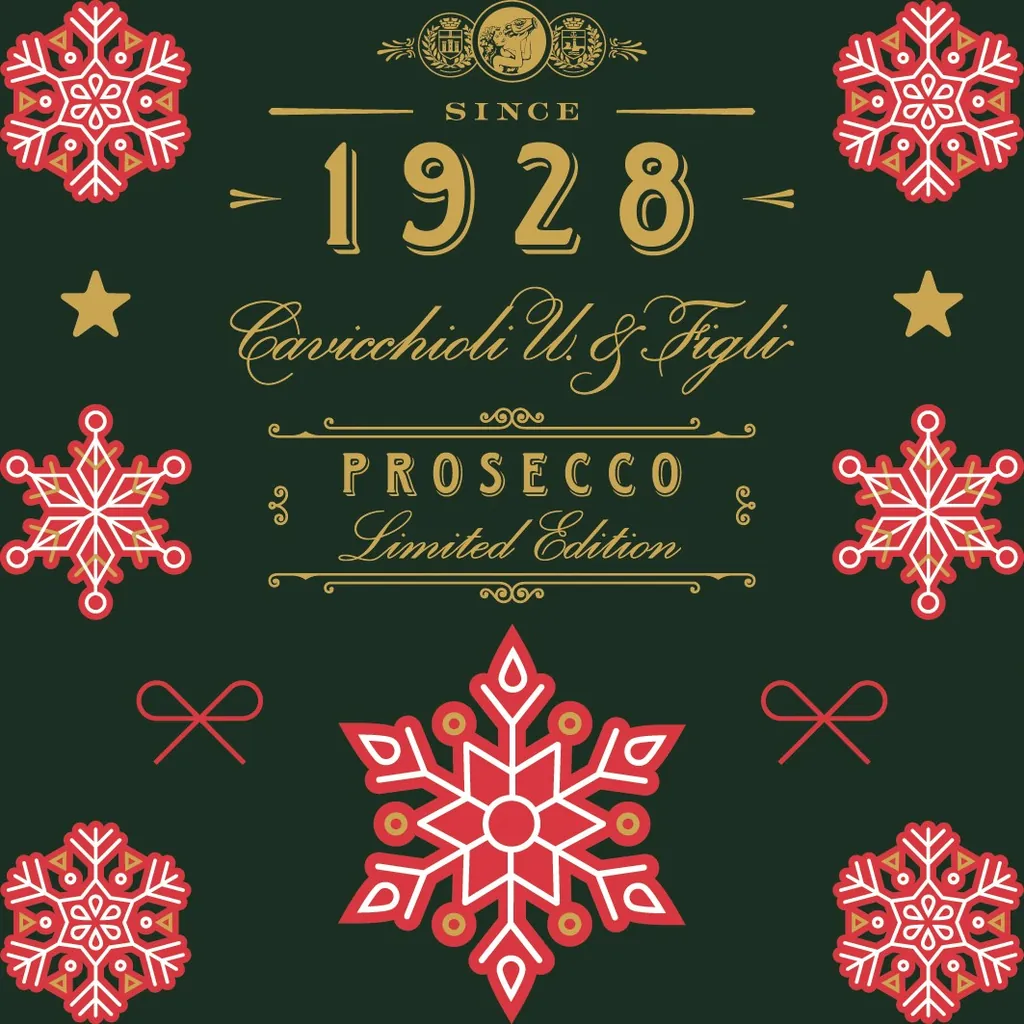 Prosecco  Holiday Snowflake Edition Bottle
