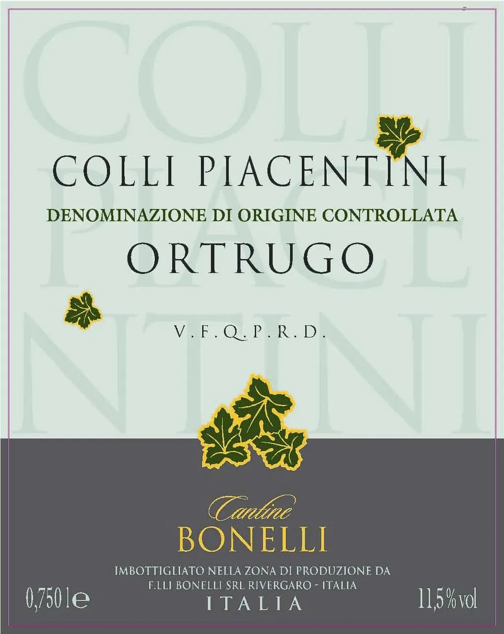 Colli Piacentini Ortrugo Frizzante Bottle