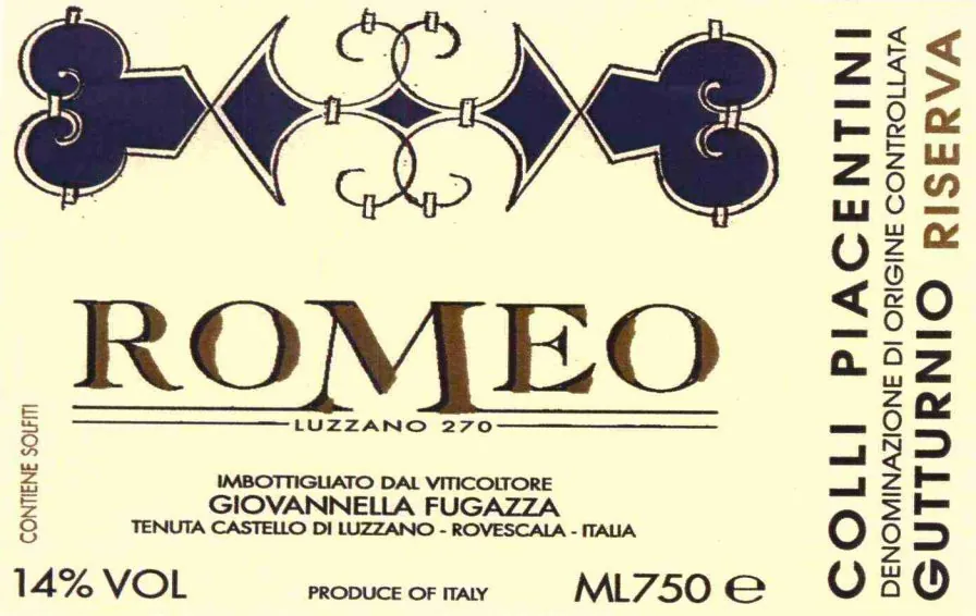 Gutturnio Romeo Riserva Bottle