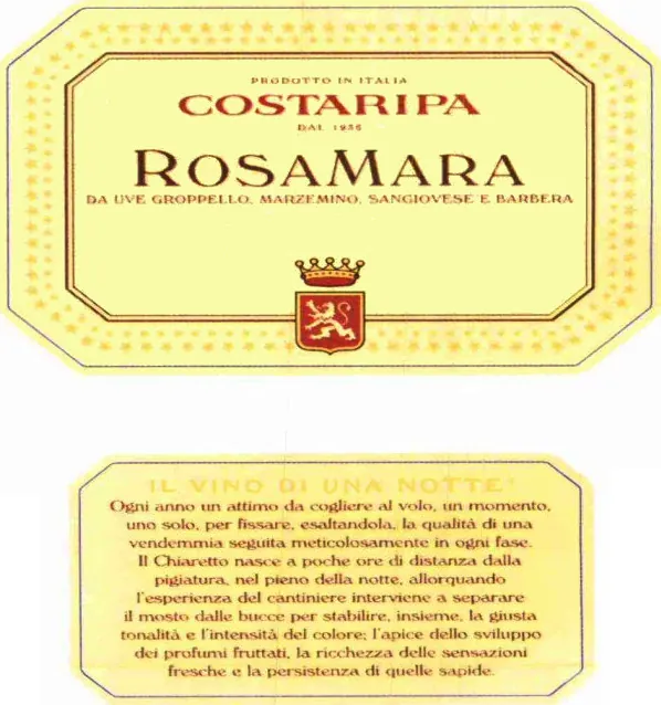Garda Lombardy Rosamara Bottle