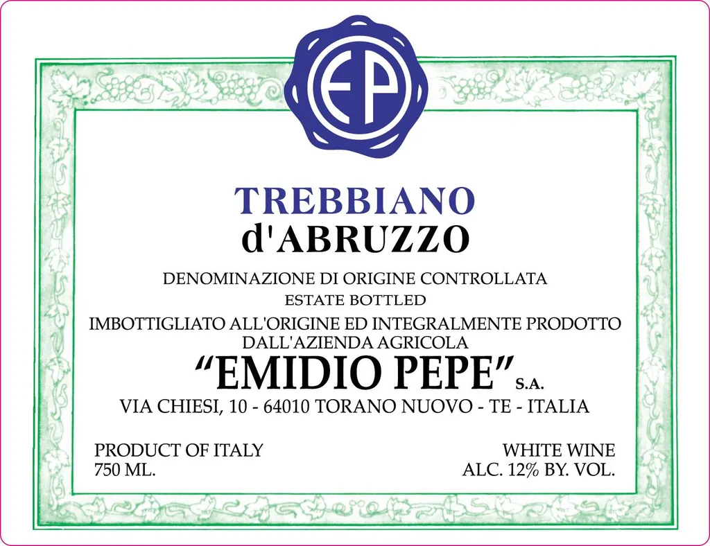 Emidio Pepe Trebbiano d'Abruzzo Bottle