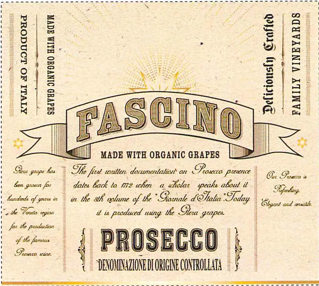 Organic Prosecco Bottle