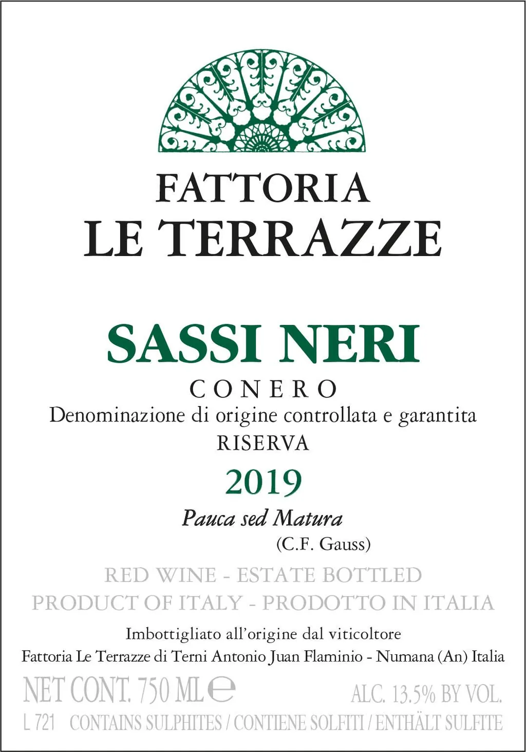 Conero Riserva Sassi Neri Bottle