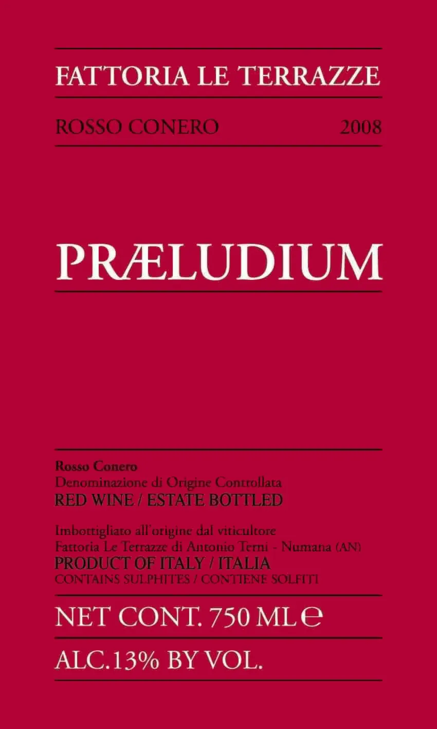 Rosso Conero Praeludium Bottle