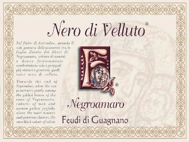 Salento Nero di Velluto Negroamaro Bottle