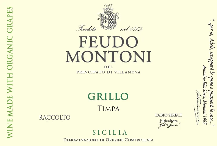 Grillo della Timpa Bottle