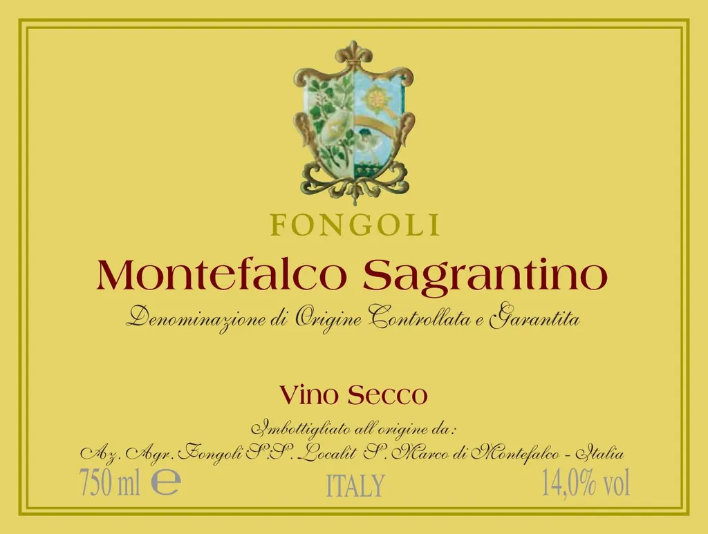 Montefalco Sagrantino Bottle