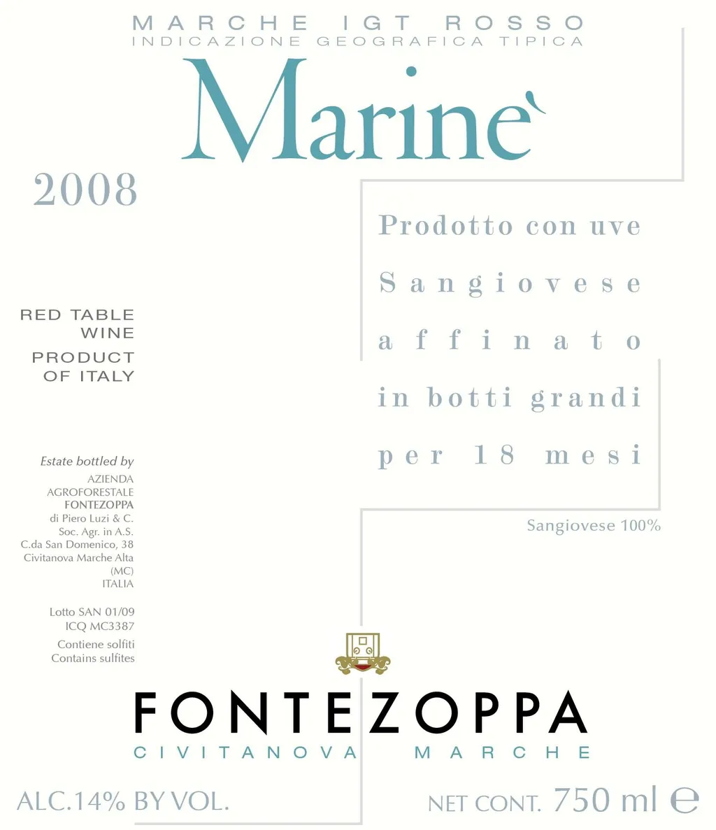 Marche Marine Rosso Bottle