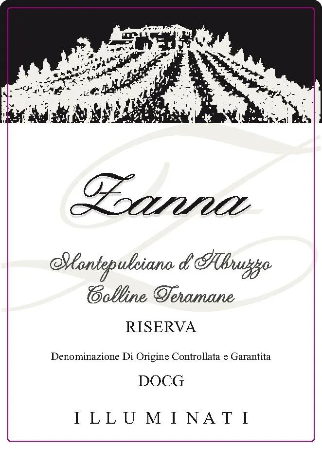 Zanna Montepulciano d'Abruzzo Colline Teramane Riserva Bottle