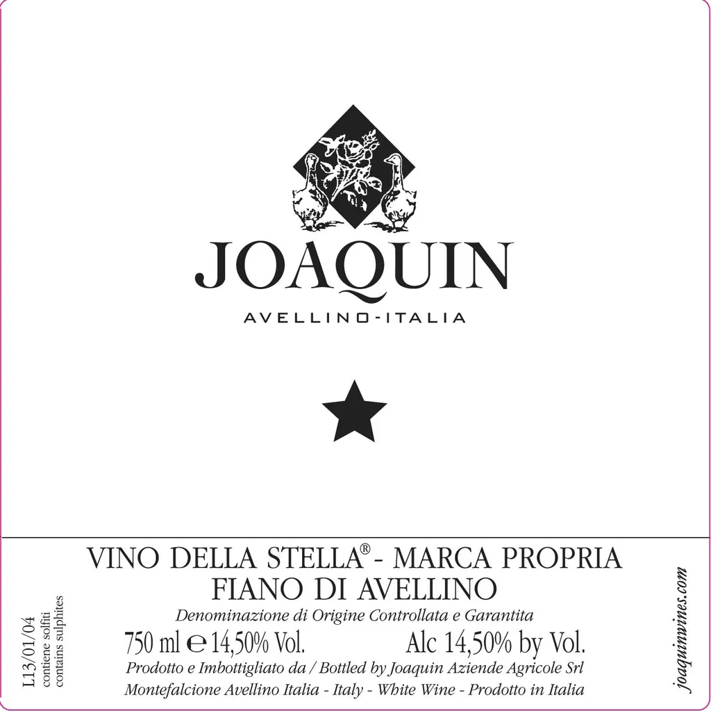 Joaquin Fiano di Avellino Vino della Stella-Marca Propia Bottle