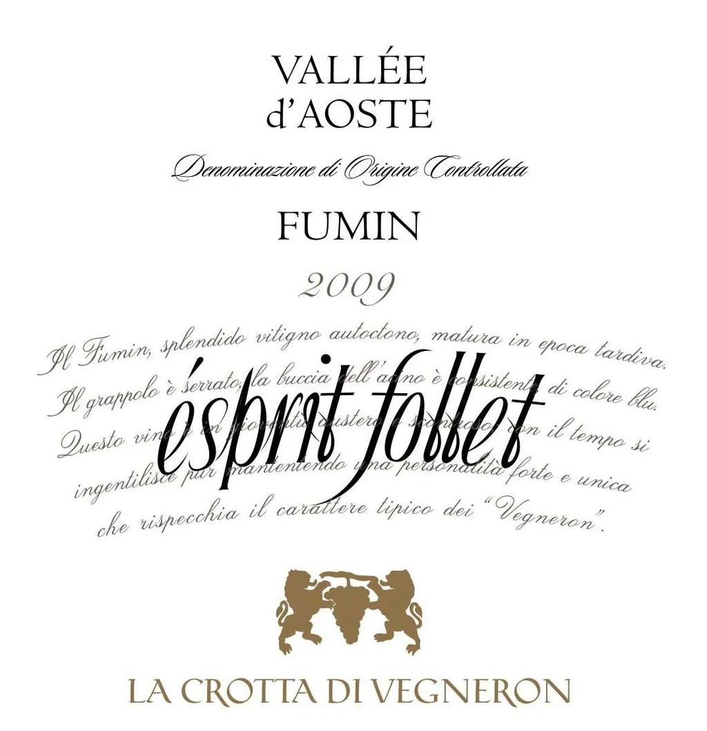 Valle d'Aosta Espirit Follet Fumin Bottle