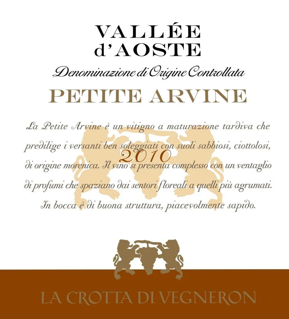 Valle d'Aosta Petit Arvine Bottle