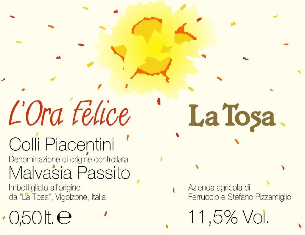 Colli Piacentini L'Ora Felice Malvasia Passito Bottle