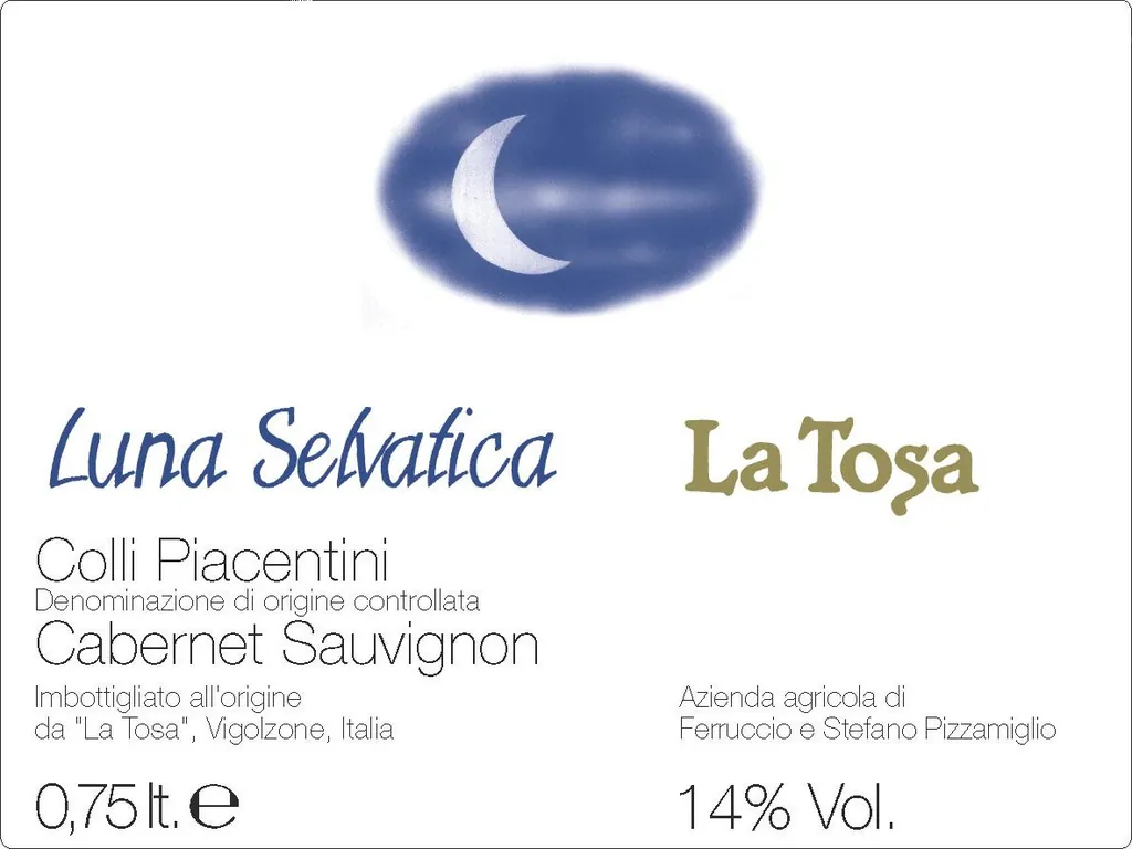 Colli Piacentini Luna Selvatica Cabernet Sauvignon Bottle