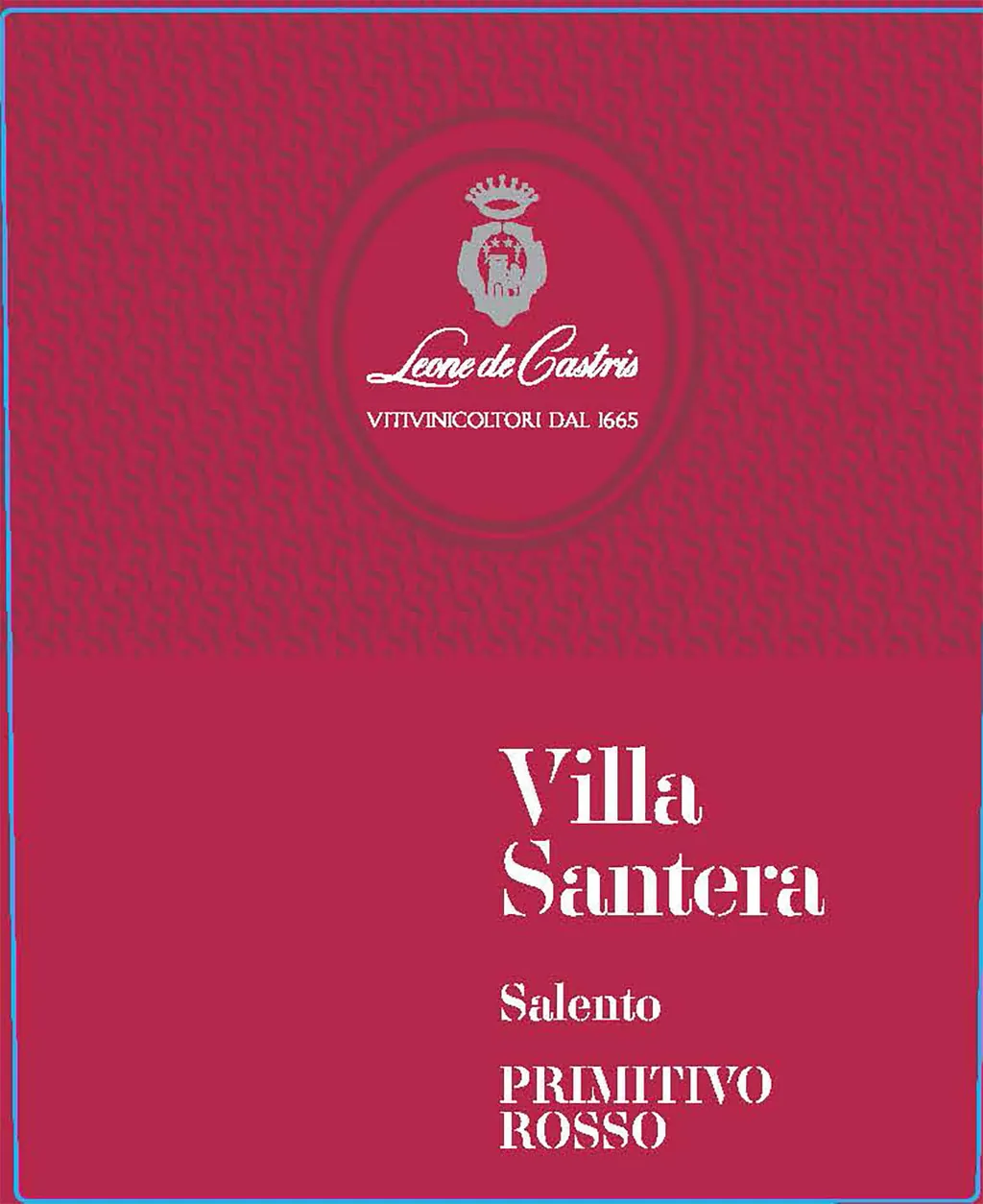Primitivo Rosso Salento Villa Santera Bottle