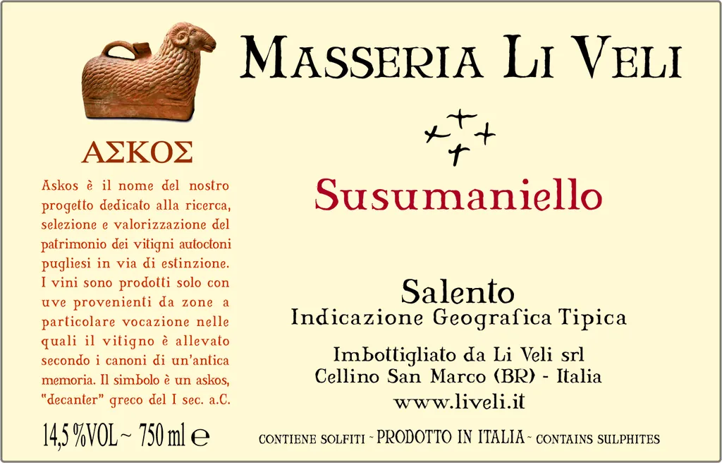 Askos Susumaniello Bottle