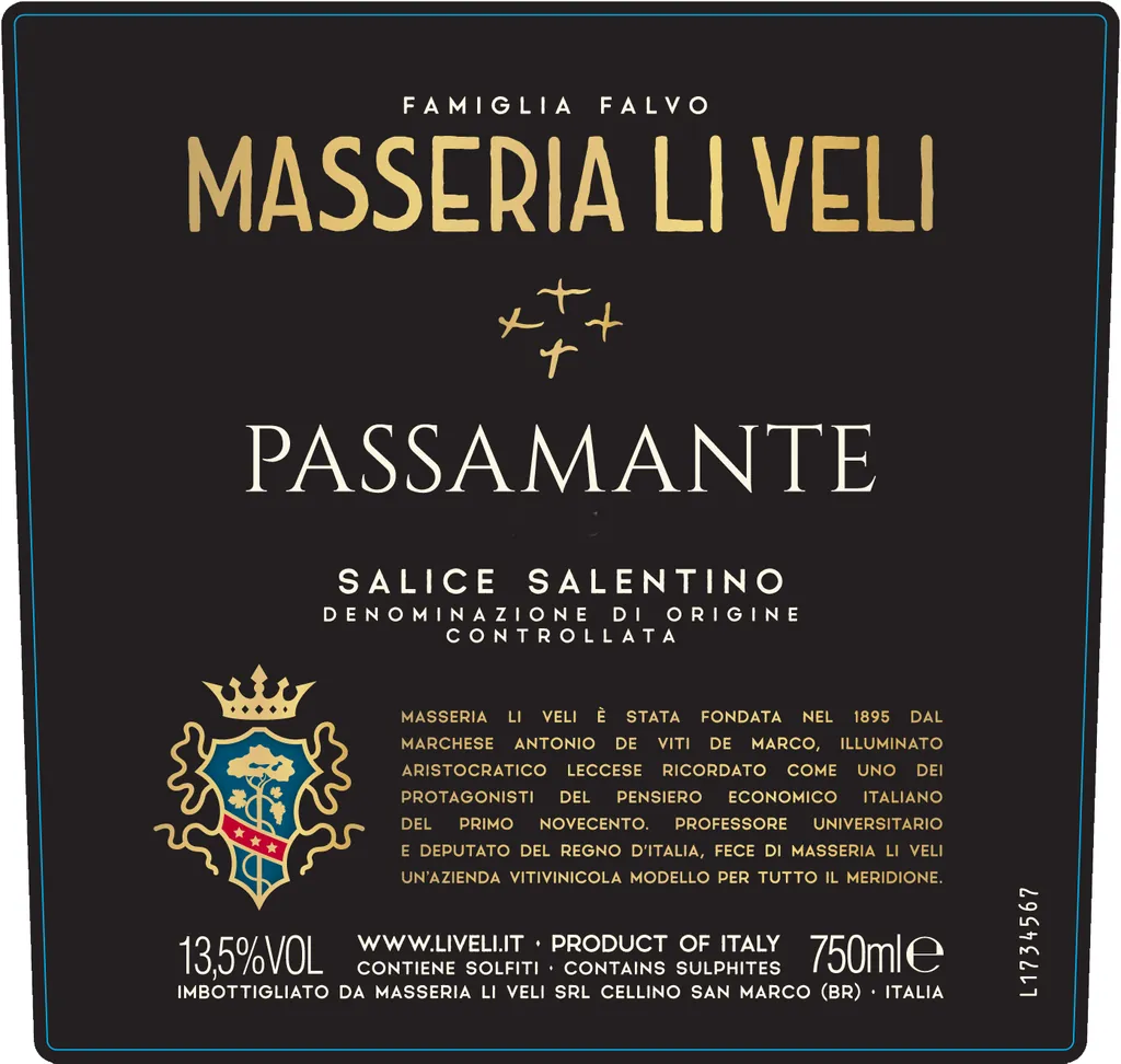 Passamante Salice Salentino Negroamaro Bottle