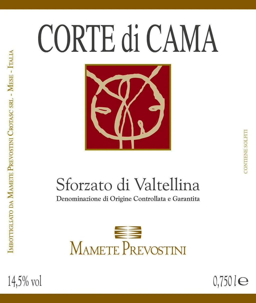 Sforzato di Valtellina Corte di Cama Bottle