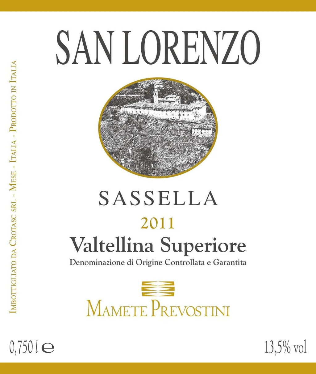 Valtellina Superiore Sassella San Lorenzo Bottle