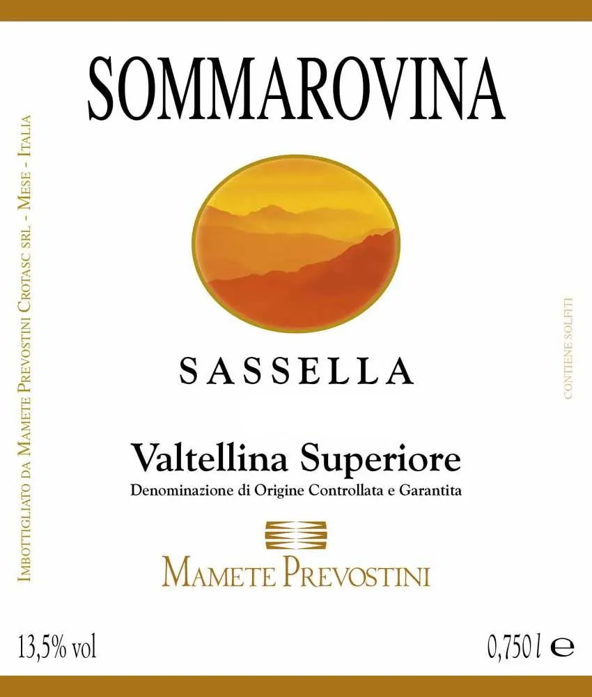 Valtellina Superiore Sassella Sommarovina Bottle