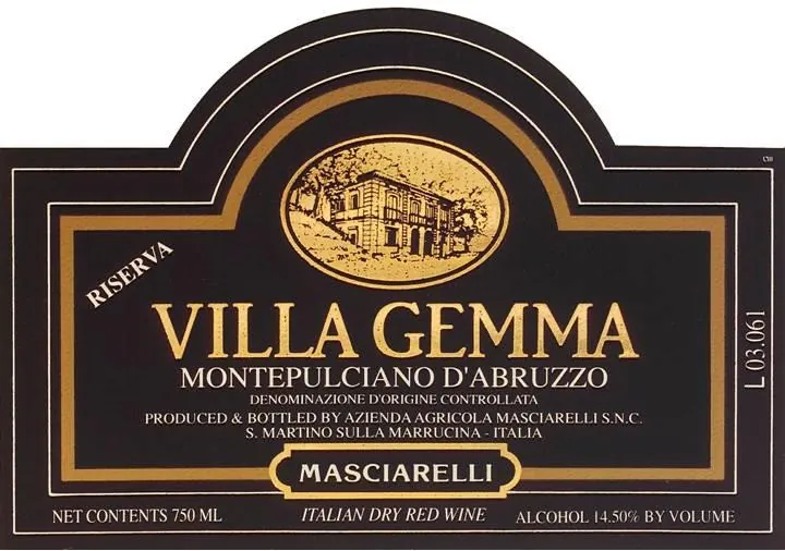 Montepulciano d'Abruzzo Riserva Villa Gemma Bottle