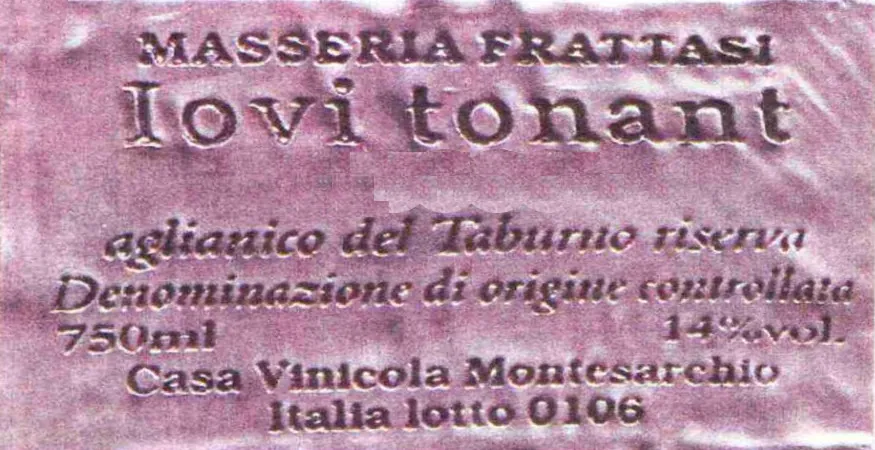 Aglianico del Taburno Iovi Tonant Riserva Bottle