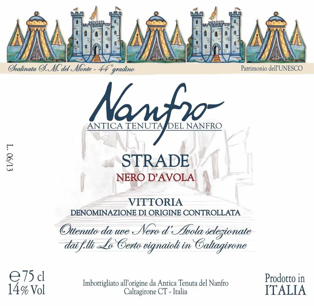 Vittoria Strade Nero d'Avola Bottle