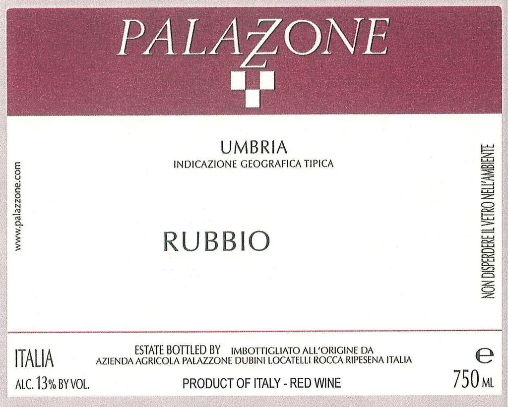 Umbria Rubbio Rosso Bottle