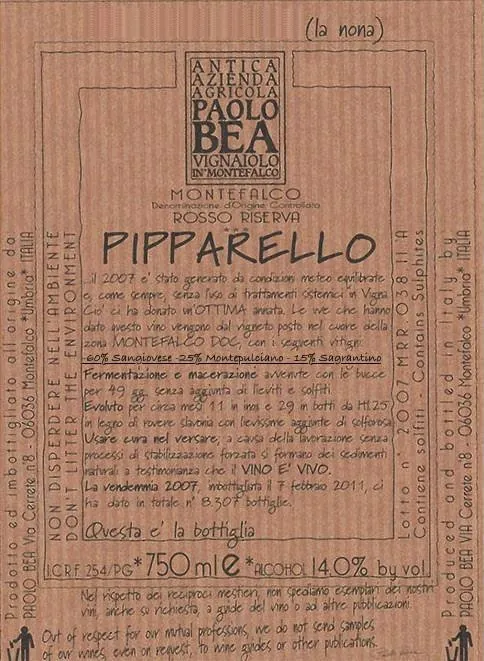 Piparello Riserva Bottle