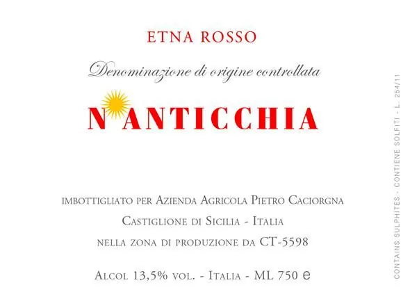 N'Anticchia Etna Rosso Bottle