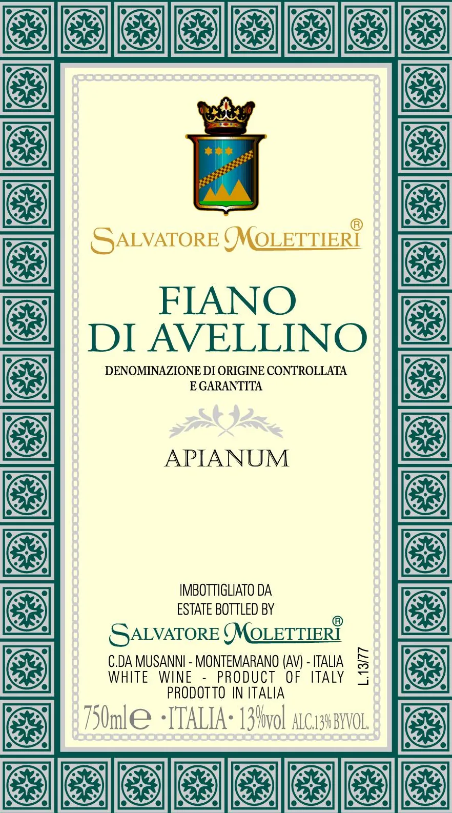 Fiano di Avellino Apianum Bottle
