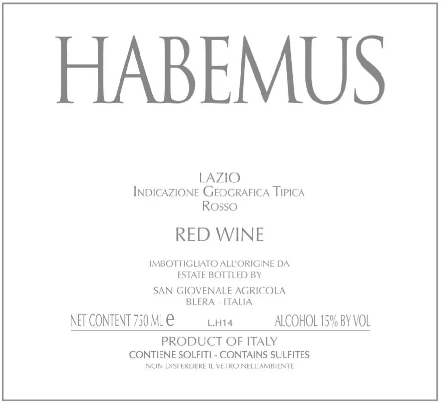 Lazio Habemus Rosso Bottle