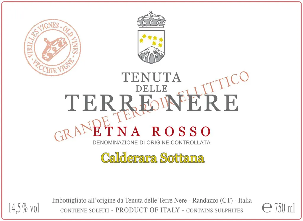 Etna Rosso Calderara Sottana Bottle